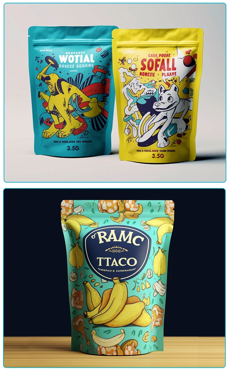 Custom 35 Mylar Bag 3.5g Holographic Ziplock Pouch Mylar Bag For