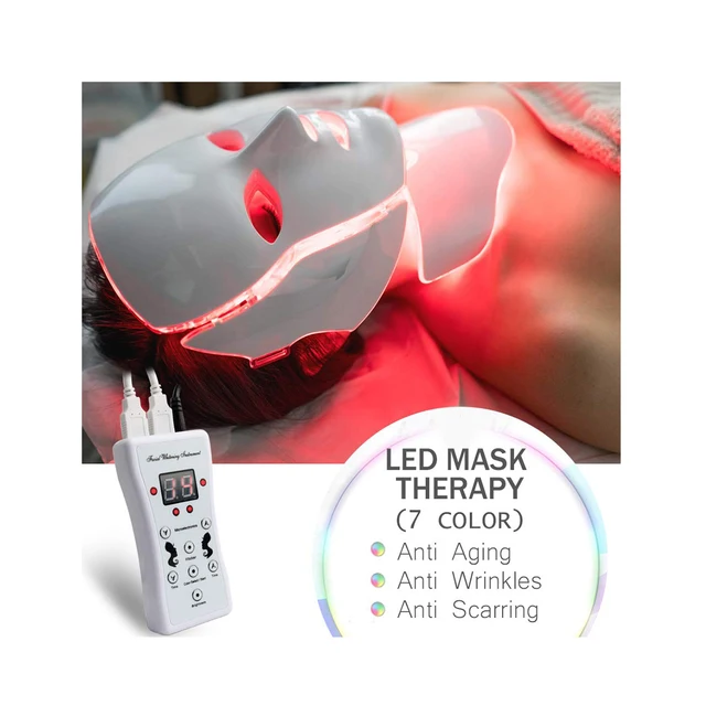 7 Color Face Neck Led Beauty Mask with EMS Microcurrent