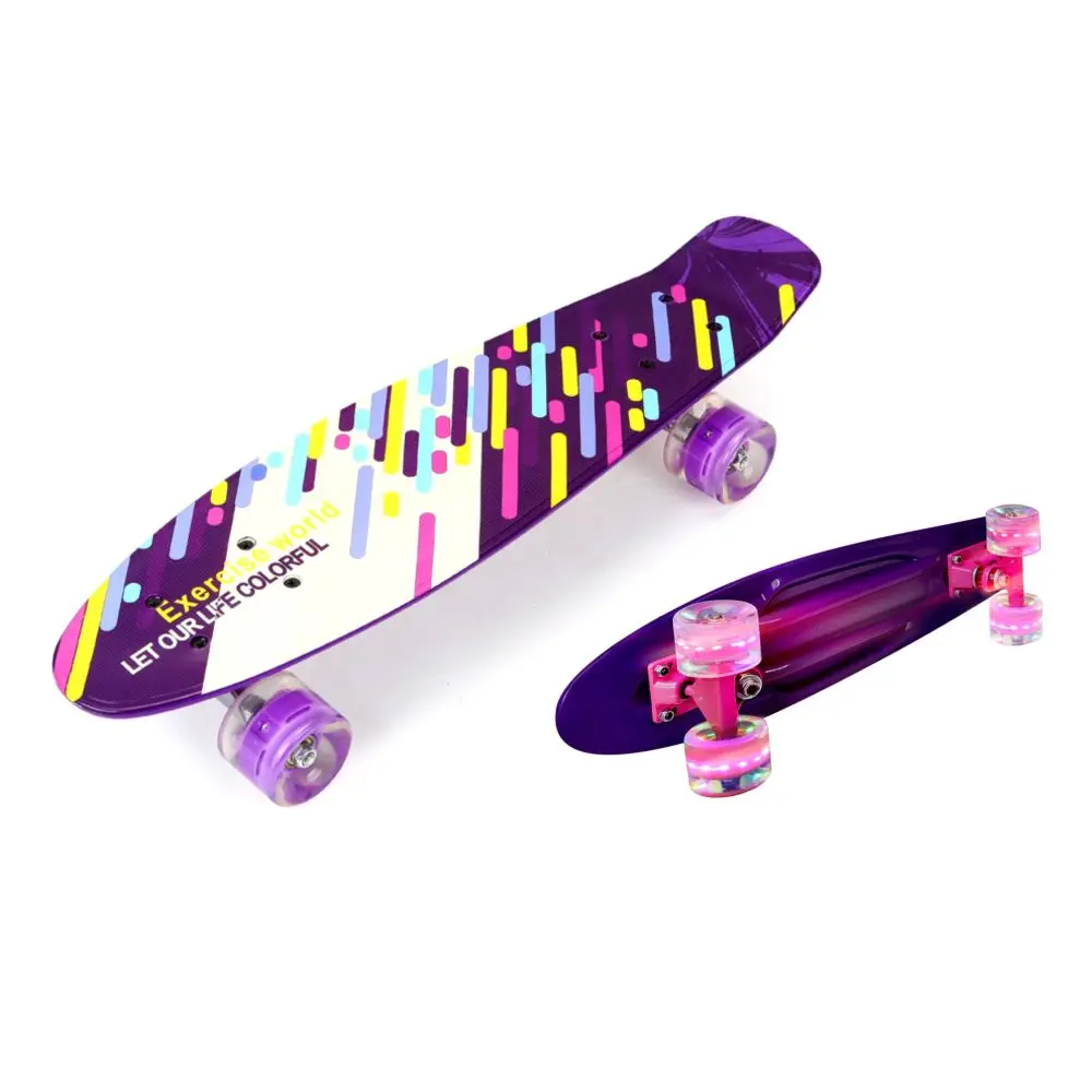 Complete Cruiser Skateboard Mini 22 Inch Classic Retro Plastic Skateboard with ABEC 7 Bearings
