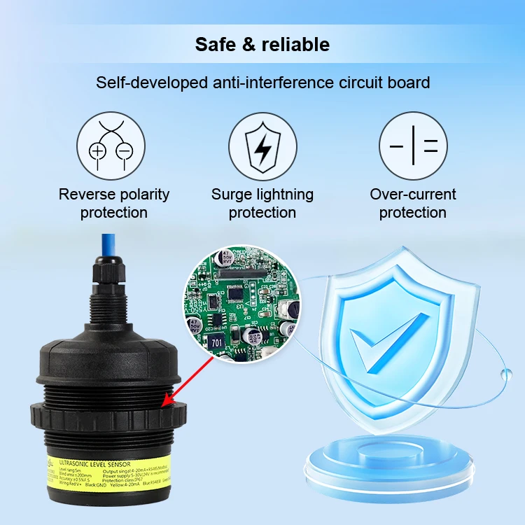 Holykell 0-5 Meters IP67 Waterproof Industrial Water Tank Measurement Ultrasonic Level Sensor
