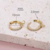 [2.0*10] Inlaid with stones gold Pair
