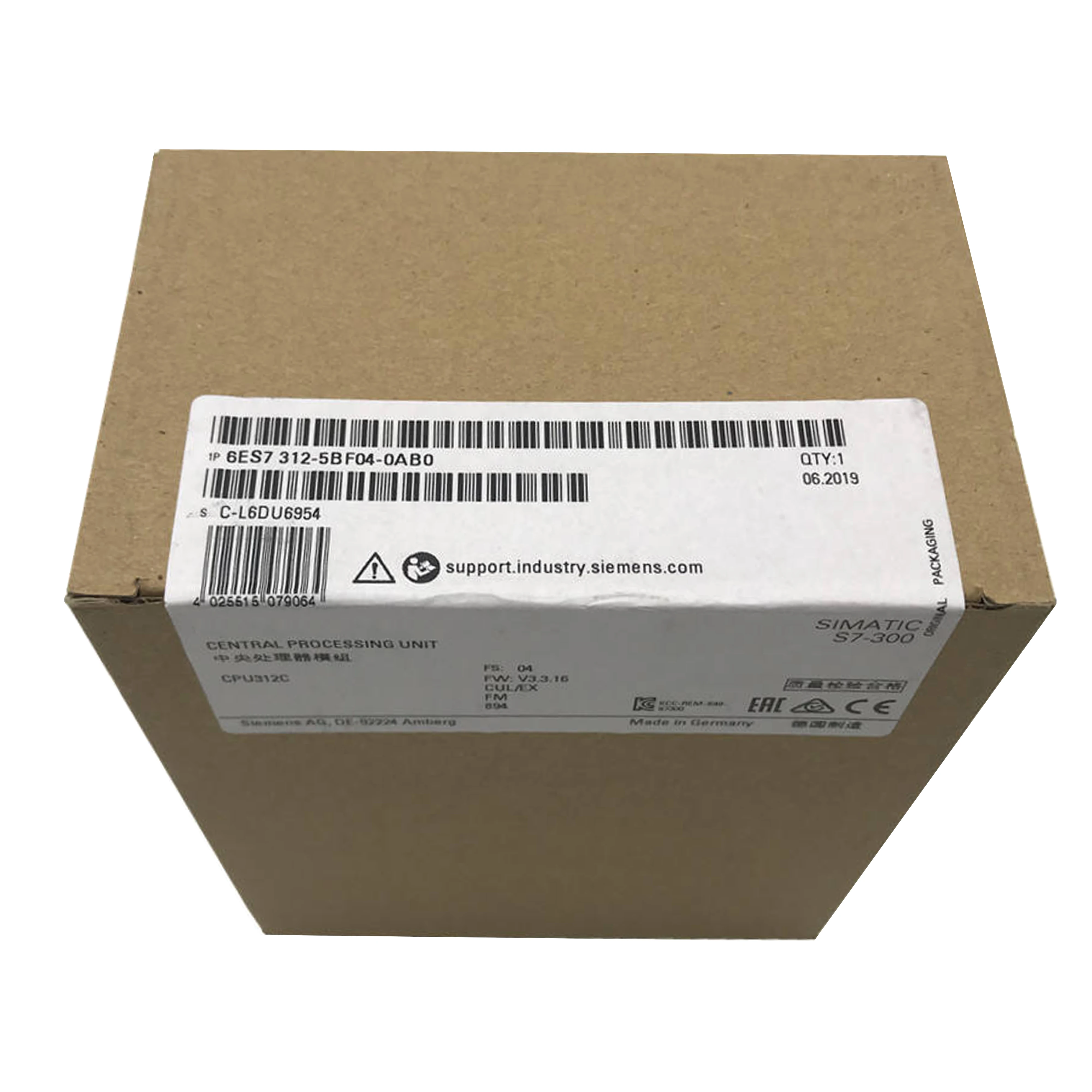 New Original 6ES7 312-5BF04-0AB0 6ES7312-5BF04-0AB0 compact CPU for Siemens SIMATIC S7-300 series PLC. Features integrated power supply, fast logic processing, stable communication interface and reliable operation.