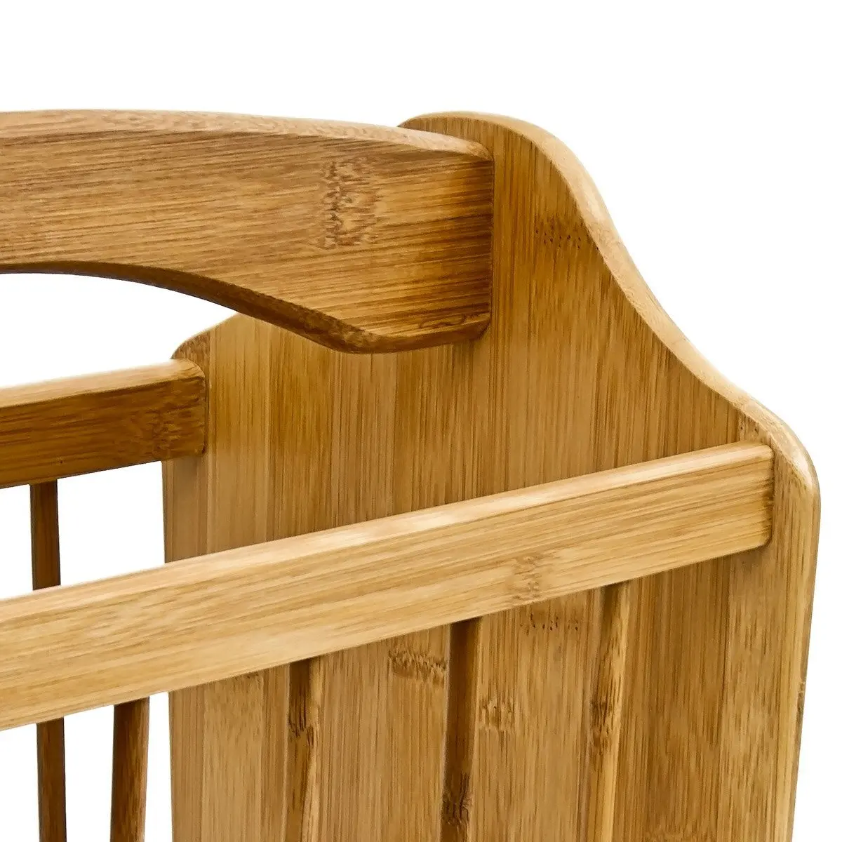 Magazine Rack Made of Robust Bamboo with Handle Space-Saving Magazine Rack Stand Holder for Transporting Newspapers, Newsletters
