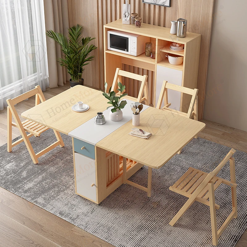 Small Dining Smart Folding Dining Table Smart Space-Saving Wood