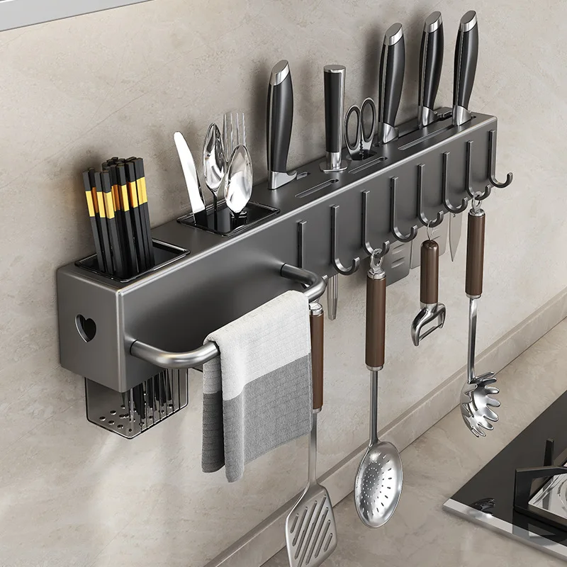 K&b Stainless Steel Knife Holder Wall Mounted Chopstick Multifunctional ...