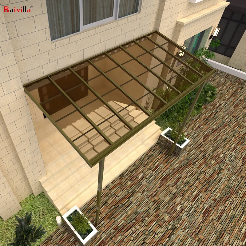 Prefabricated Outdoor Metal Canopy Material Aluminium Polycarbonate Sheet Outdoor Patio Cover