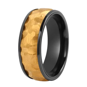 Tizti Jewelry 6mm 8mm Matt Handcrafted Rugged Tungsten Carbide Black Zirconium Wedding Ring Mens Wedding Band