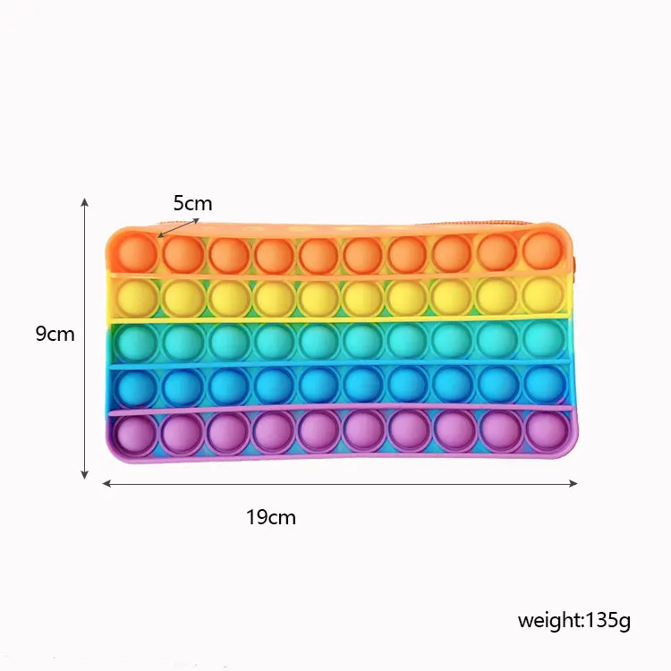 Fidget toy sets Silicone Pencil Pen Case  Bag Stationery Storage Stress Relief Toy for Kid College Office Stationery Organizer,