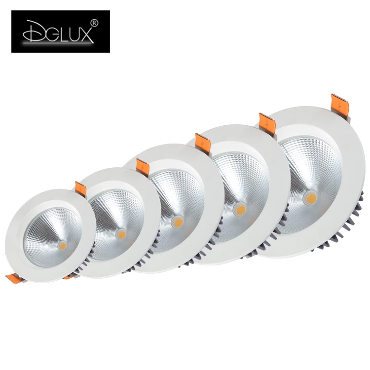 DGLUX Anti Glare Frame Home Store Aluminum 10w 15w 20w 30w 40w Cob Led Downlight