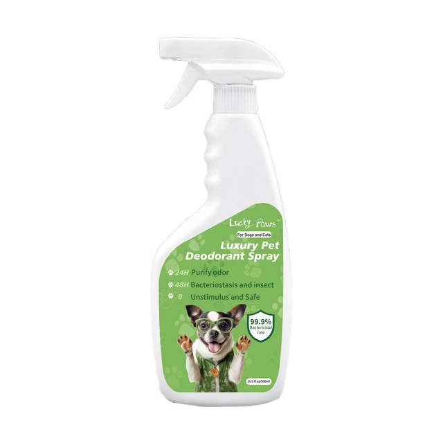 Lucky Paws Private Label negative ion smart pet odor eliminator deodorizer dog perfume spray pet deodorant pet deodorant spay