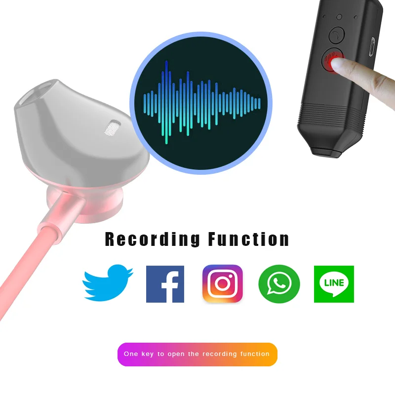 Call Recording Headset Mobile Phone Call Recording Equipment Phone Call Recorder Earphones for iPhone and Android