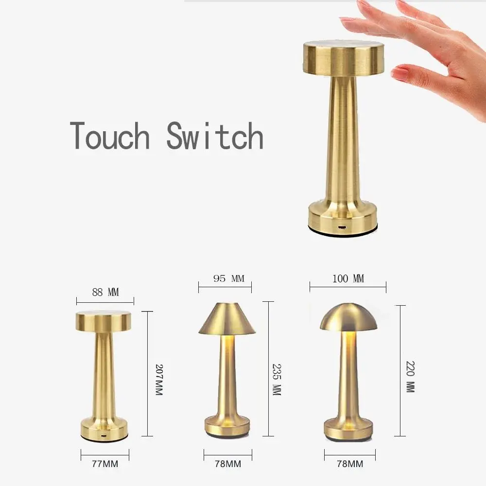 Led Table Lights Retro Bar Coffee 3 Color Table Lamp Touch Sensor