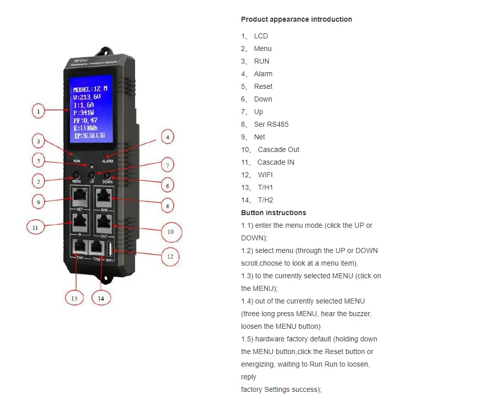 0U Power distribution equipment 63A 12ways C19 socket connector intelligent meter ata center  power strip smart meter PDU