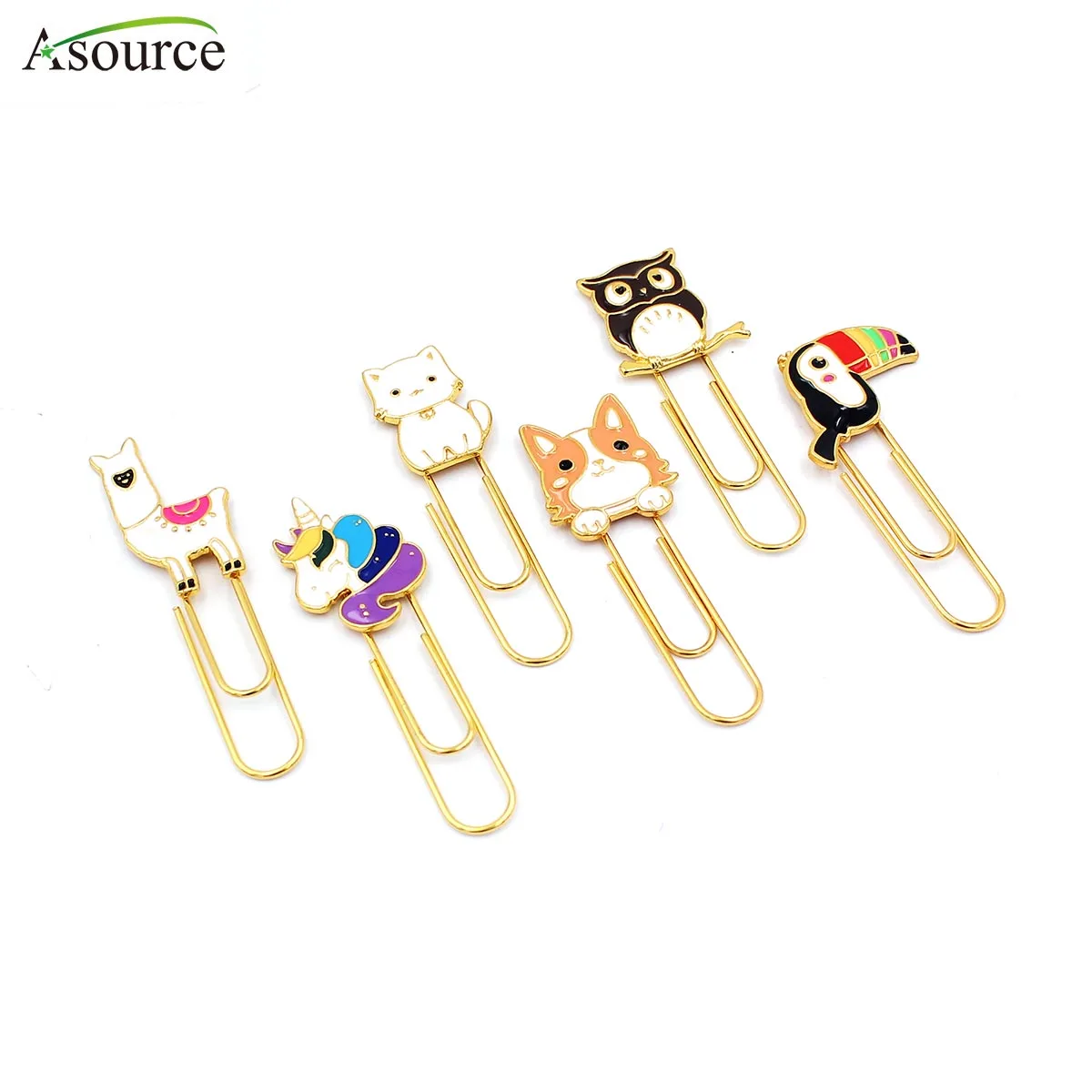 Популярные Позолоченные Симпатичные скрепки с изображением животных и кошек