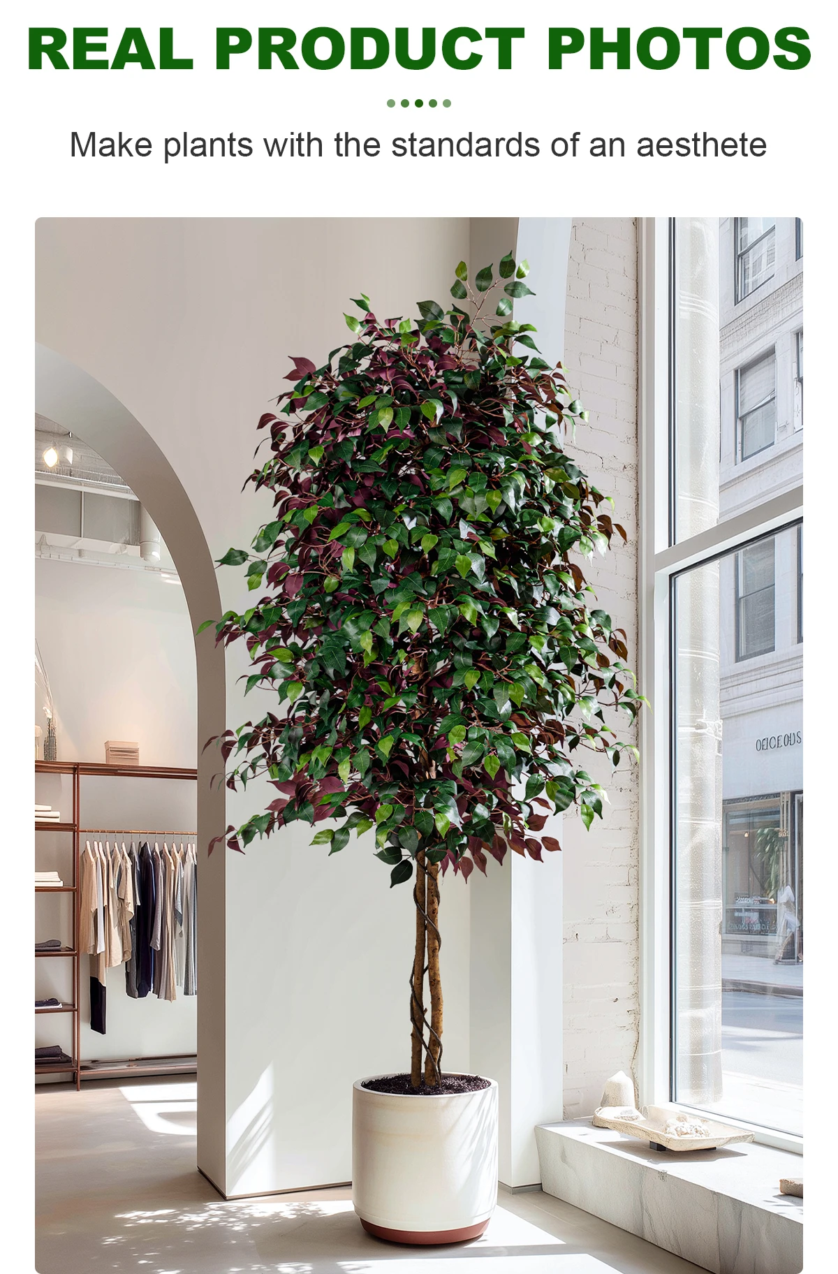 product high quality indoor artificial fig tree bonsai durable plastic faux plant for home office decor for birthday landscape design-11