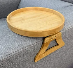 Бамбуковый диван подлокотник клип-на лоток, диван рука журнальный столик