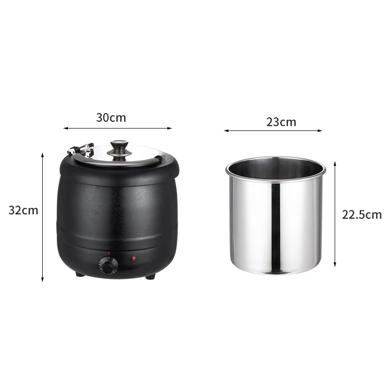 Hotel Restaurant Supplies Catering Buffet Soup Display 10L Black Color Electric Soup Kettle Warmer Buffet Equipment_5