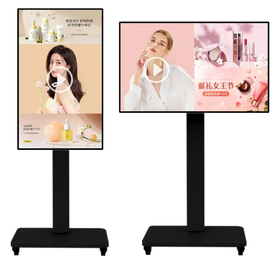 32/43/55/65 Zoll digitaler Bodenständer Smart Signage unterstützt 2k/4k mit Android 1000-3000 hochheller Digital Signage