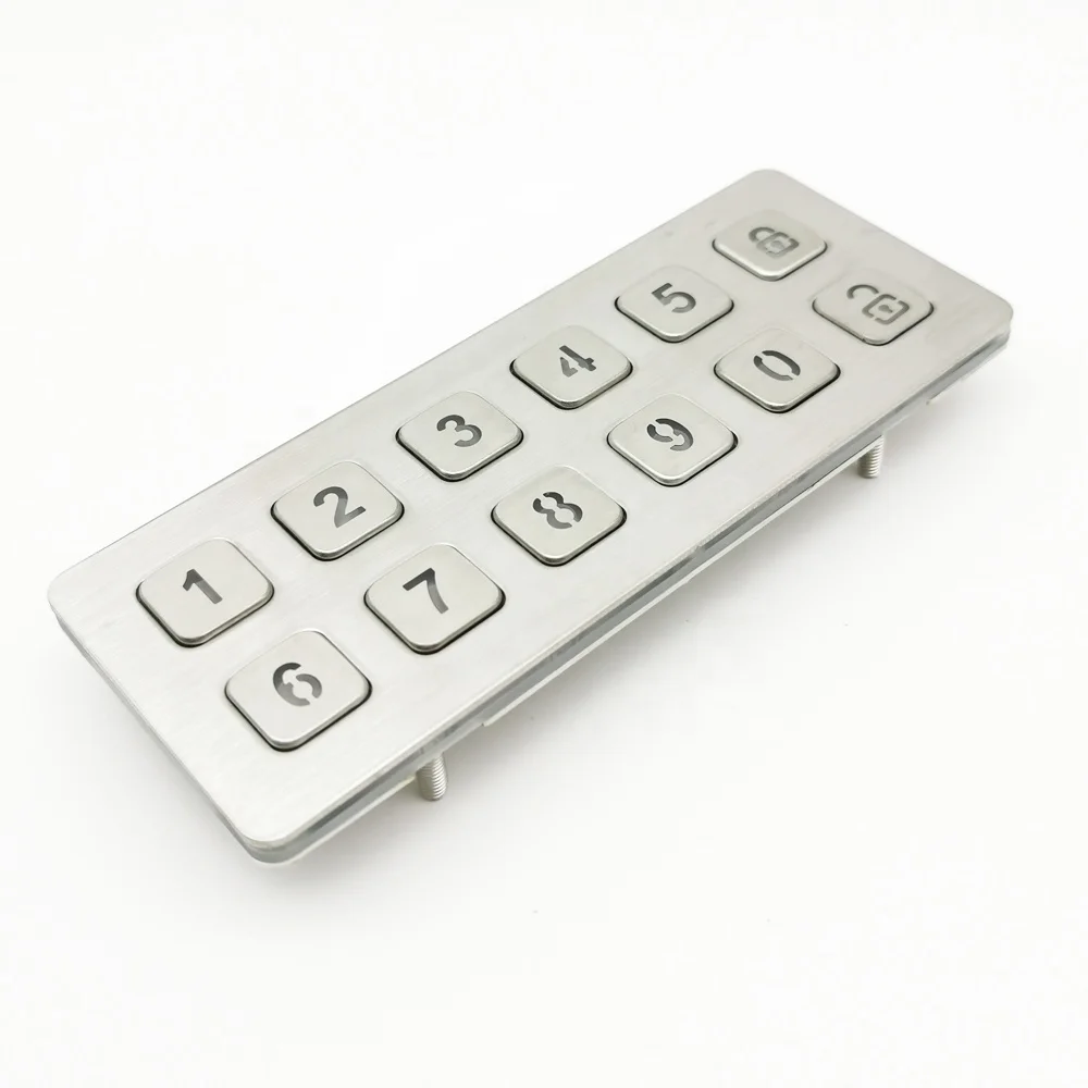 2X6 Key Stainless Backlight Smart Door Lock Mechanical Keypad with Metal Button Safe Number Arrow
