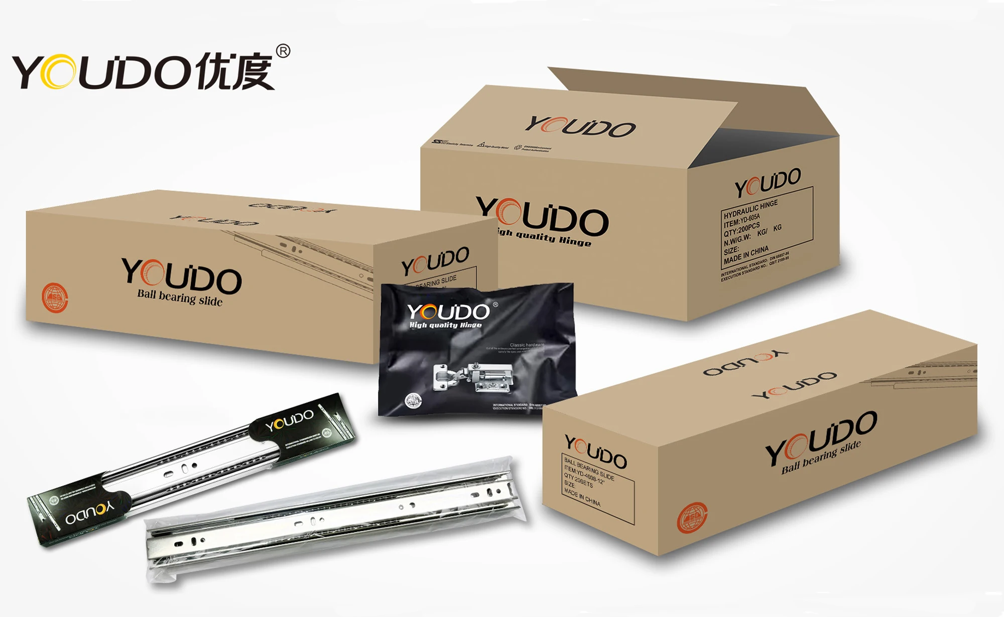 Youdo Hafele Undermount Full Extension Drawer Slide Telescopic Channel