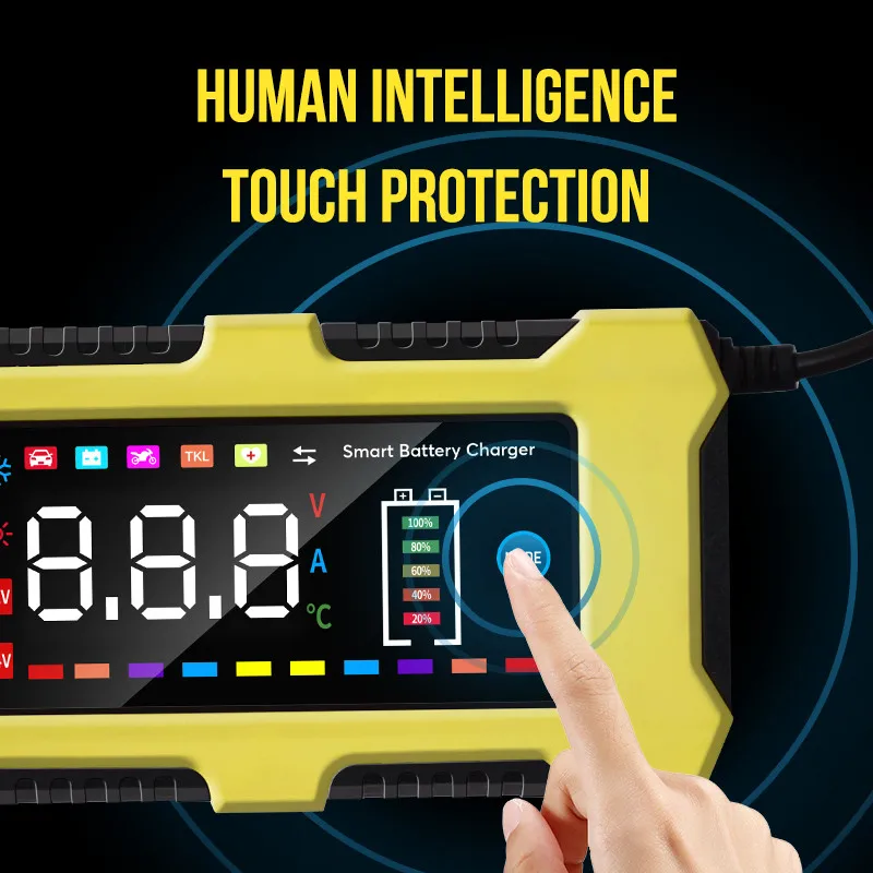 Smart 12V 6A Pulse Car Battery Charger ABS Electric Desktop Power Supply Adapter 80W Output for Scooter AC/DC Port 6A Current supplier