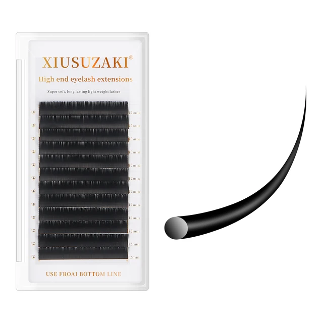 XIUSUZAKI Classic Individual Eyelash Extension Lashes Matte Black Professional Soft Natural Eyelashes Hair to Hair
