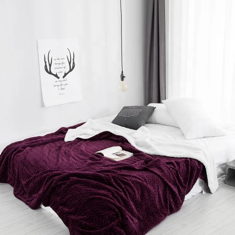 Flannel Coral Fleece Blanket 100%Polyester Home Thick Winter Super Soft