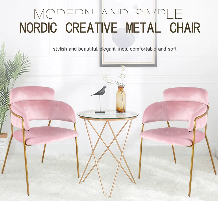 Dining room chair hotel luxury dinner chair Red velvet coffee shop chair