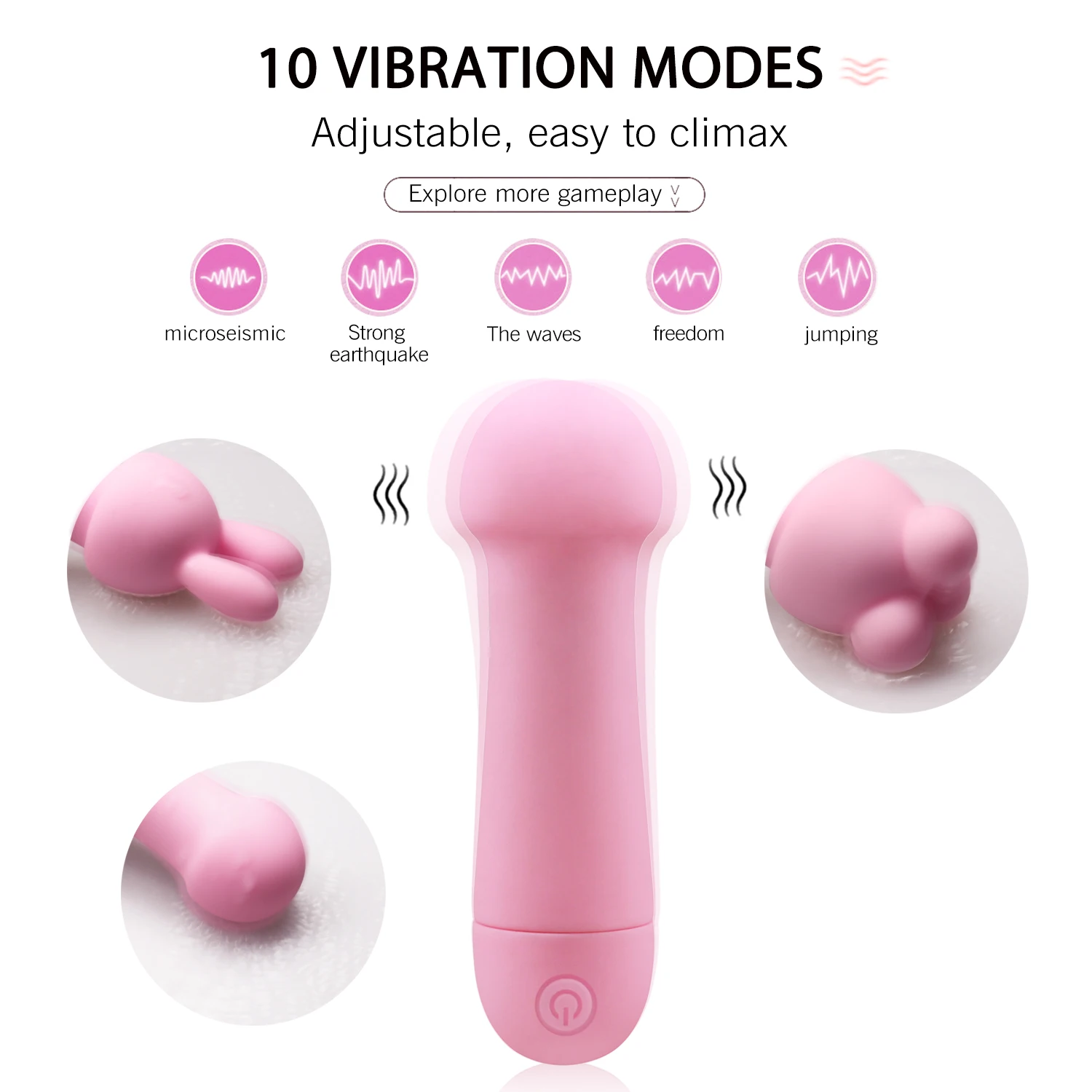 WINYI Sex Toys 2 in 1 Mini Rabbit Vibrator for Women Nipple Stimulation Sex Toy WINYI Sex Toys 2 in 1 Mini Rabbit Vibrator for Women Nipple Stimulation Sex Toy