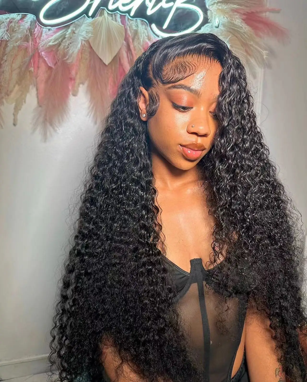 HD human hair lace deals front wig