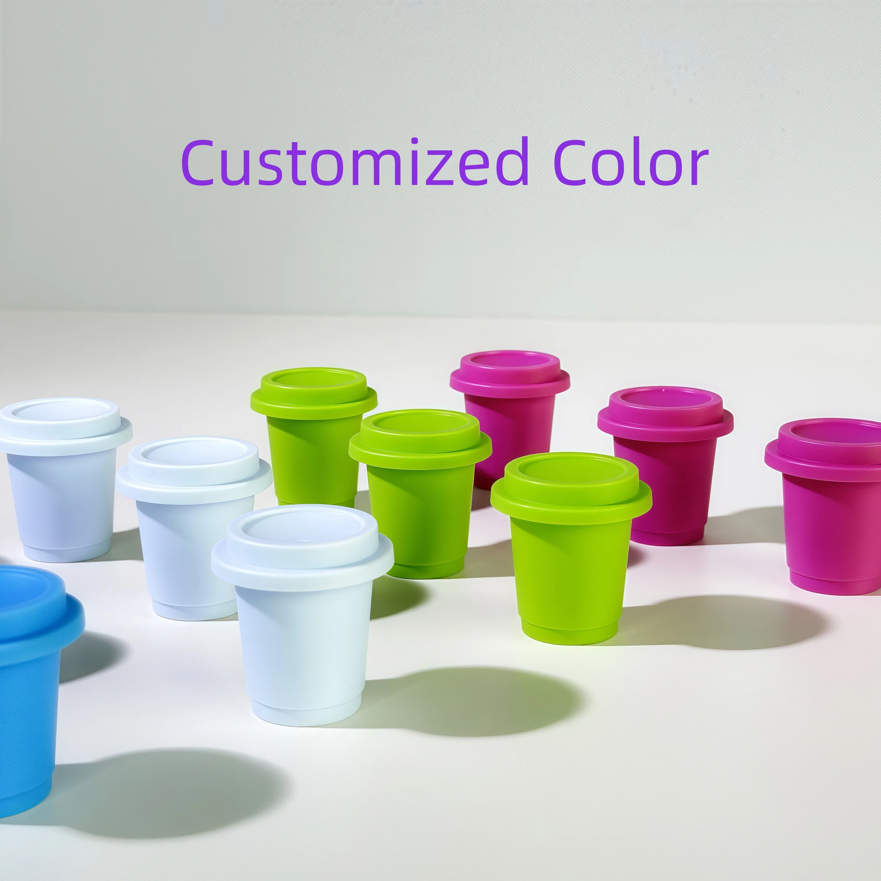 Portable 8ml Disposable Plastic PP Cups with Food Grade Foil Lid for Coffee Powder and Instant Beverages