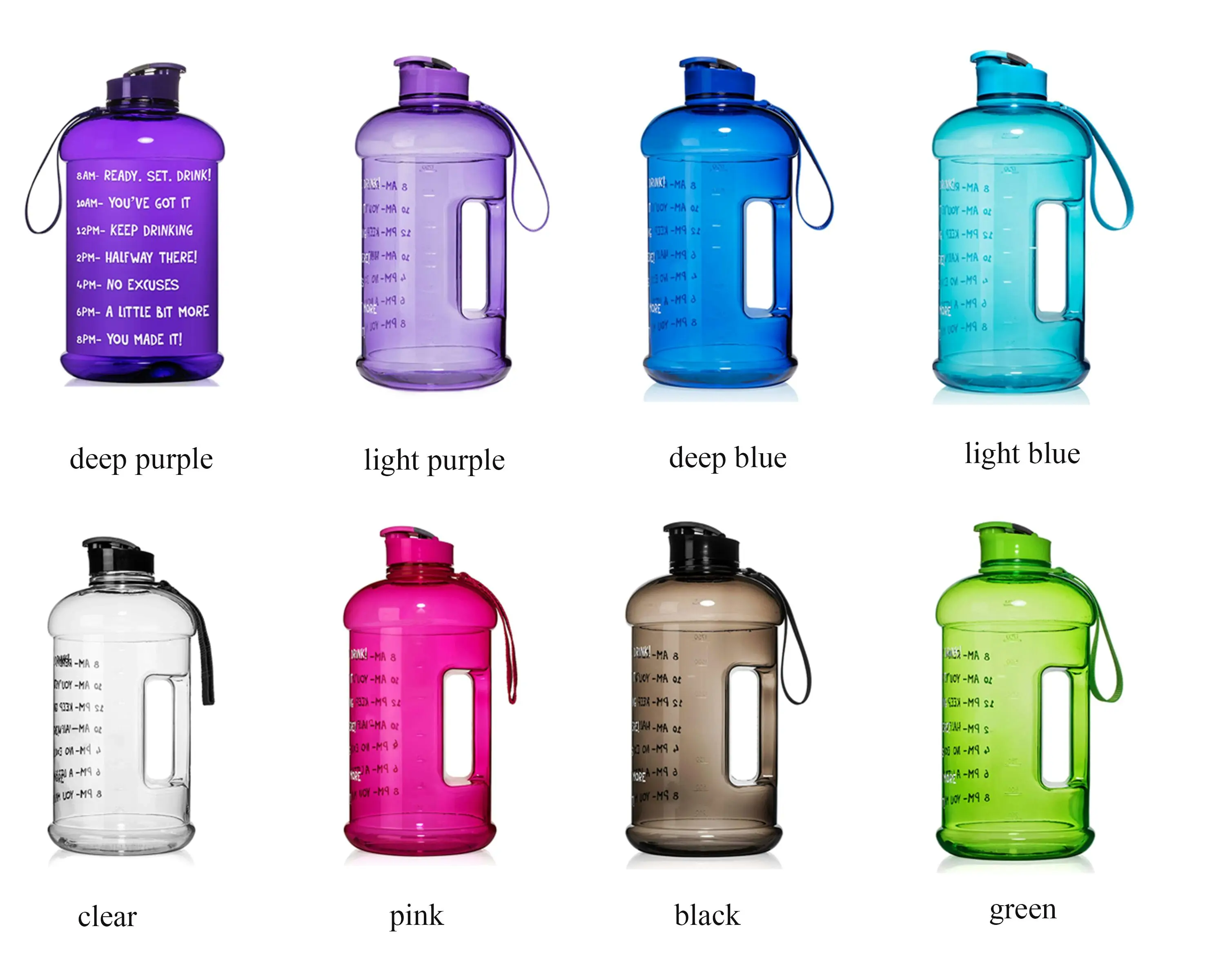 2.2l Half Gallon Portable Bpa Free Petg Drinking Plastic Sports Water