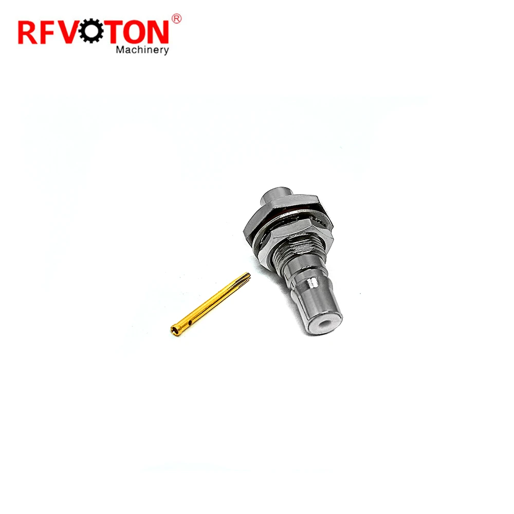 Quality assurance New Type QMA female Jack bulkhead waterproof connector for RG402 RG141 rf cable RF Coax Coaxial connectors factory