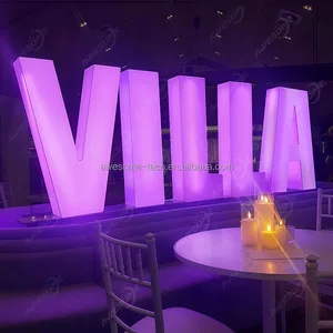 Factory Price RGB Plastic Glowing Led Letters Light  for Christmas Event Decoration