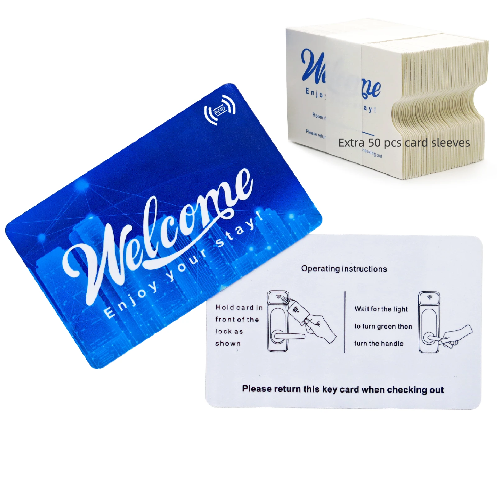 Custom Hotel Motel Rfid Contactless Key Card With Envelope Sleeve