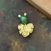Green Agate Brooch