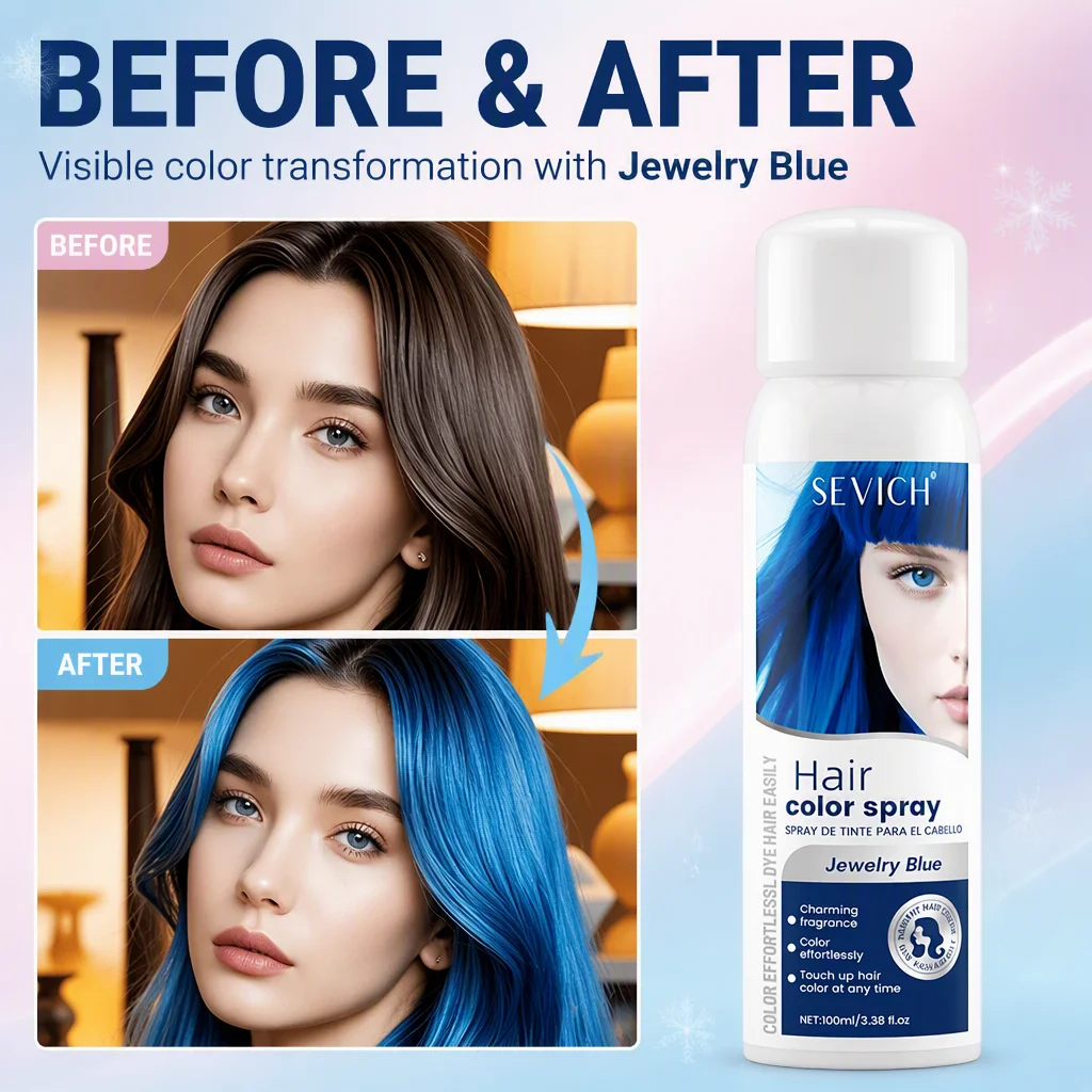 Hair Color Spray Private Label Long Lasting Fashion Magic Washable 15s Semi Permanent Instant Hair Dye No Ammonia