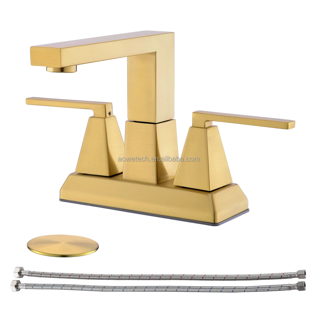 Dual Handle Modern Deck Mounted Bathroom Faucet Pull-Out Spray Touchless Sensor Zinc Alloy Ceramic Valve Core Metered Flow 5