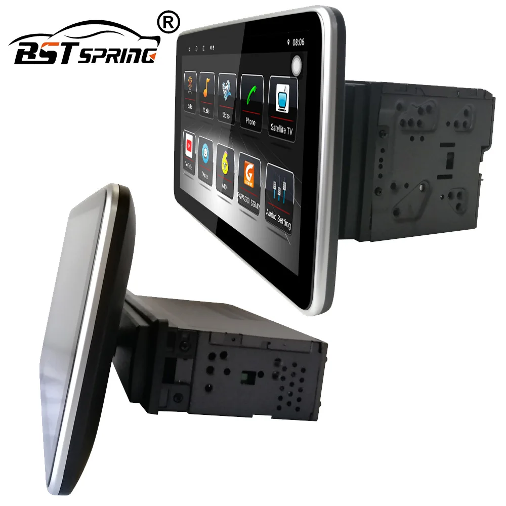 Bosstar Android 1 Din Adjustable 10 Inch Touch Screen Universal Car Radio Stereo Player with Gps
