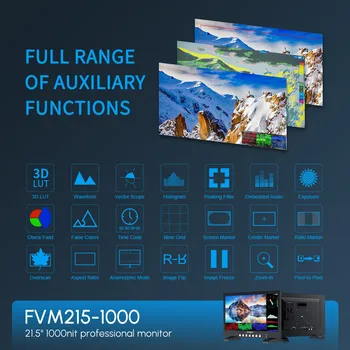 FEELWORLD FVM215-1000 21.5" Production Monitor 1000nit Brightness Supports 3D LUT Scopes Ideal for Film Making Live Broadcast detail image