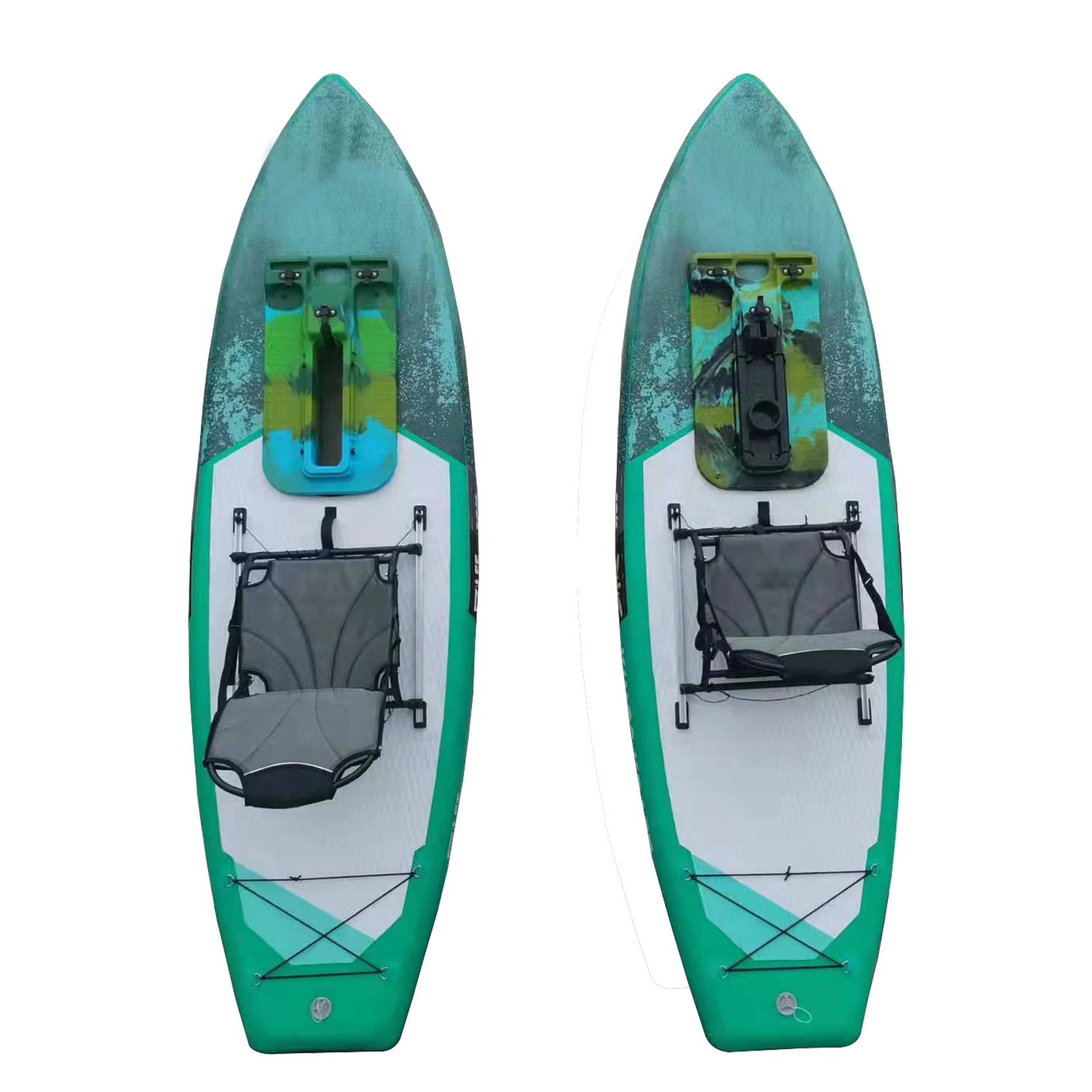 1 Person Solo Fishing SUP Board Inflatable Paddle Board with Foot Controlled Feature Water Amusement Facility