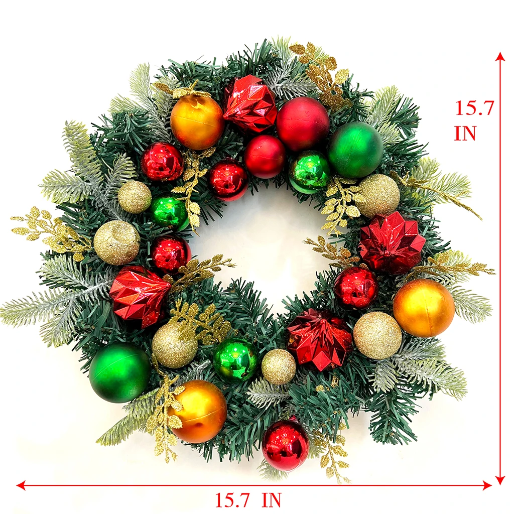 Home Front Door Large Christmas Wreath Luxury Red Gold Lighted