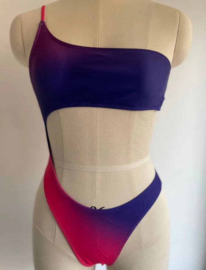 NEW STOCK Cut Out Print Monokini Sexi Lady Thong One Piece Swimwear Plus Size Beachwear