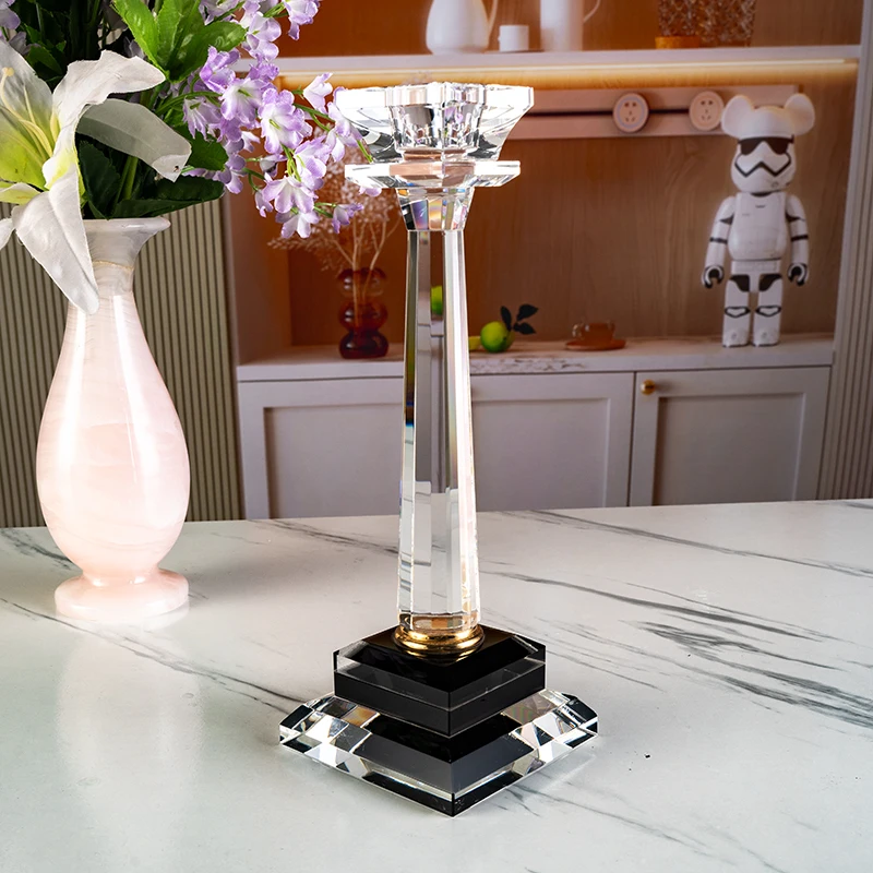 Small Bridge Cyrstal Wedding High-end Elegant Two-color Candle Holder, Wedding Furniture Decoration, Christmas Candle Holder