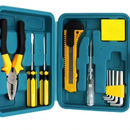 Portable 12-Piece Household Tool Set Small Portable Car Emergency Toolbox with Hard Case OEM Customizable