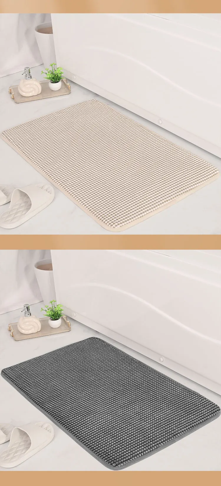 Multi-size Multi-color Customizable Kitchen Living Room Bath Room Toilet Surface Quickly Drying Bathroom Mat manufacture