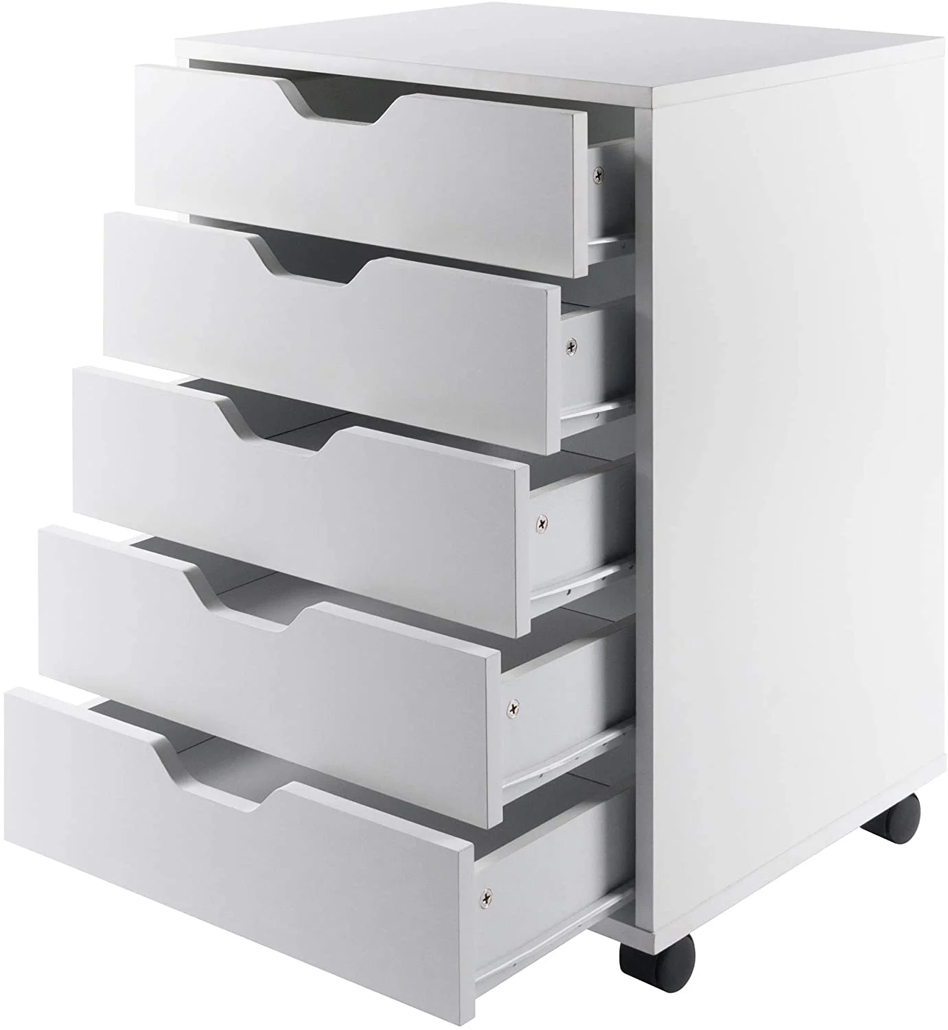 White Drawer Unit On Casters 5 Drawer Storage Office Drawer Chest