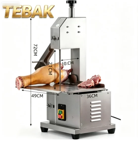 TEBAK  Commercial Stainless Steel Meat Sawing Machine - Specialized Frozen Meat Processing Machine for Restaurants and Kitchens