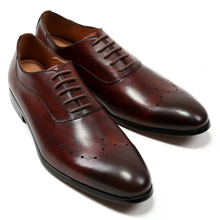 Italian Leather Men's Dress Shoes for Weddings | Casual Business Formal,  Plus Size, Lace-Up, Breathable, Waterproof