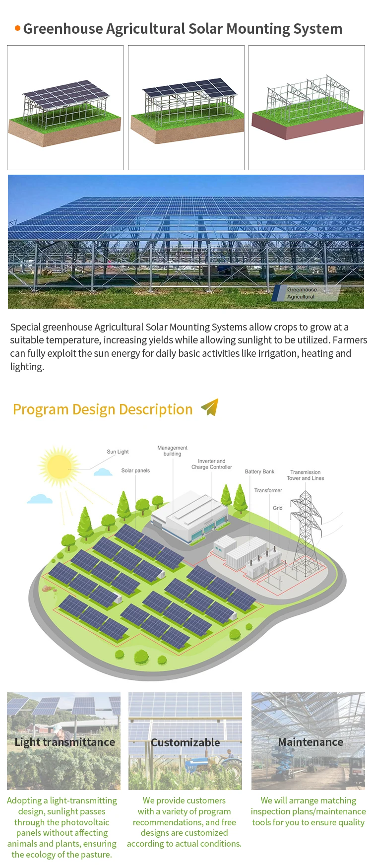 30Kw pv Hybrid Off Grid System 100kw 400kw Farm Solar Plants Power Energy Storage Full Kit with agricultural mounting system supplier